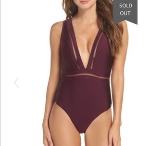 Ted Baker London BNWT Pointelle swimsuit - maroon